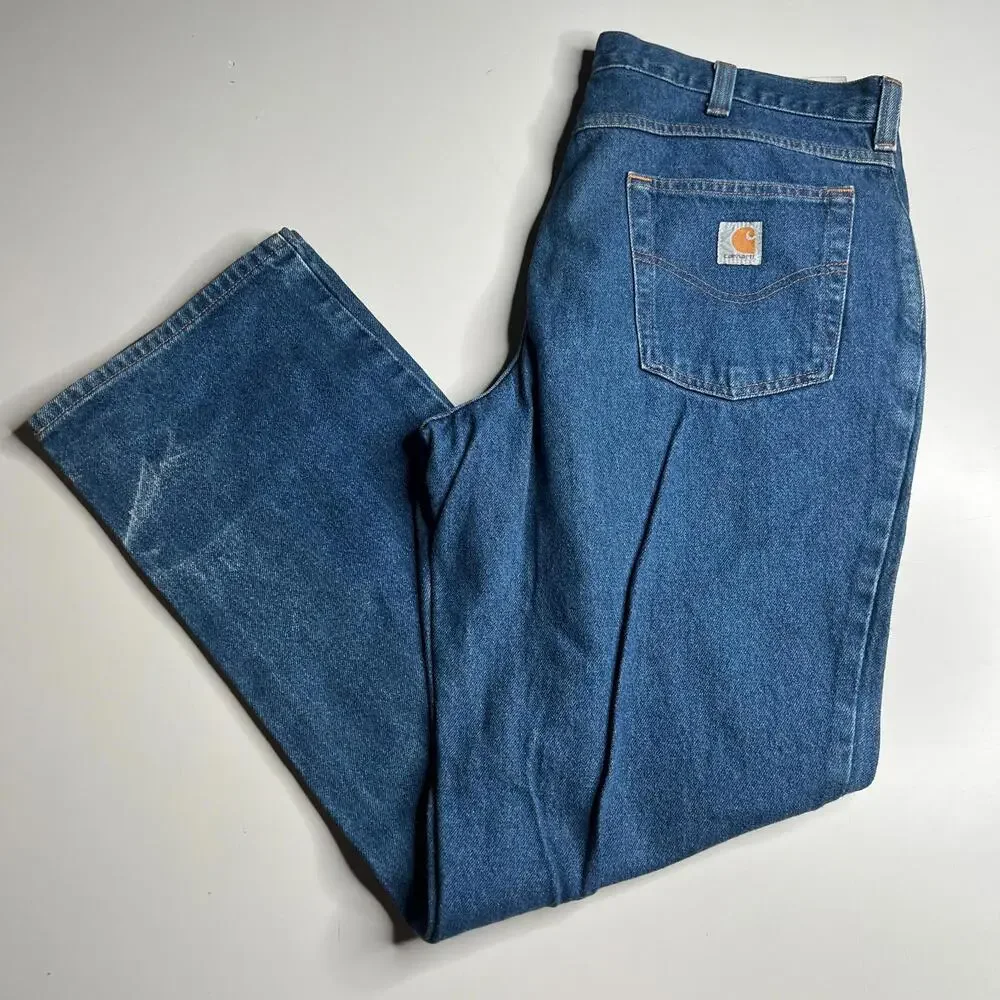 Carhartt Relaxed Fit Blue Denim Jeans 36x32 Mexico Heavyweight Workwear‎